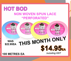 HOT BOD NON WOVEN SPUN LACE "PERFORATED" WAXING ROLL-100m-Made in Italy-PINK