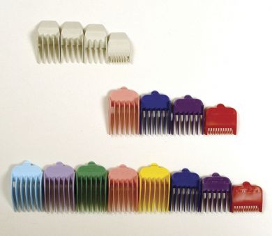 Bag of Wahl Clipper Combs 1-8 plastic Tab Coloured
