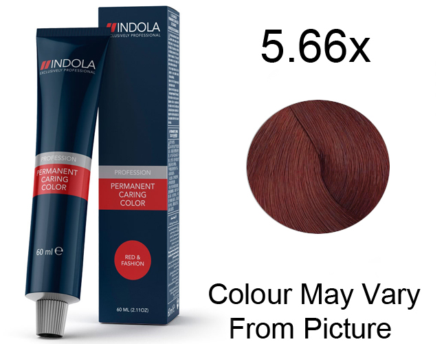 Indola Profession Permanent Hair Colour 5.66 x Light Brown Extra Red 60g