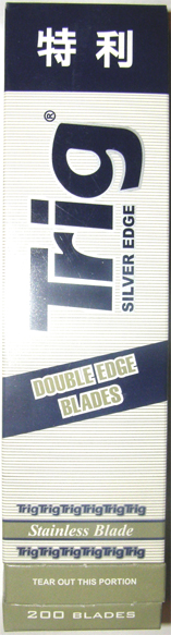 Trig Stainless Steel Double Edge Razor Blades 20 x Pack of 10 (Box of 200 Blades)
