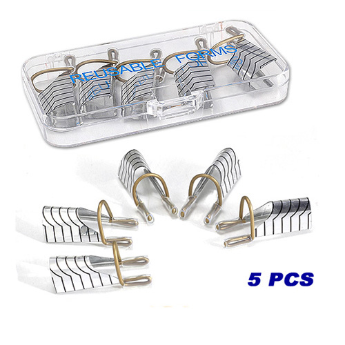 Re-Usable Metal Nail Forms-in Silver-Pack of 5 