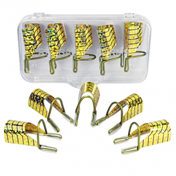 Re-Usable Plastic Nail Forms-in Glitter Gold-Pack of 5