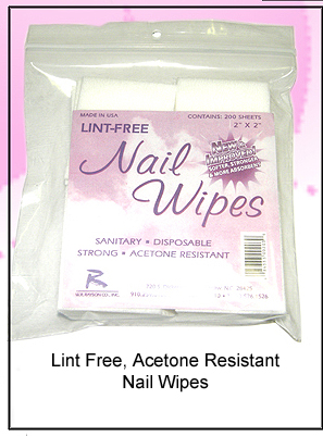 Lint Free Acetone Resistant Strong Nail Wipes