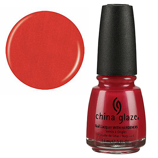 China Glaze Nail Lacquer with Hardener Hawaiian Punch 14mL