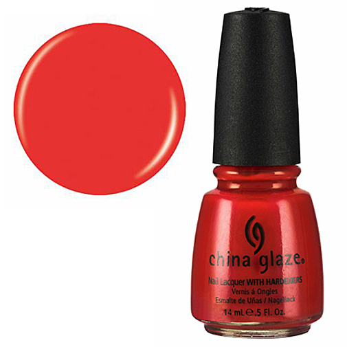 China Glaze Nail Lacquer with Hardener Aztec Orange 14mL