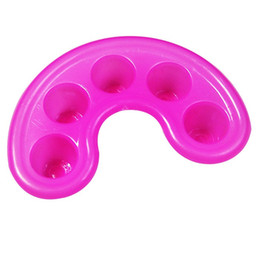 Crescent Shaped Plastic Manicure Soaker Tray Pink