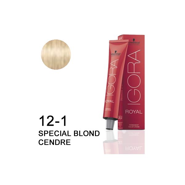 SCHWARZKOPF PROFESSIONAL IGORA ROYAL HAIR COLOR 12-1 Special Blonde Cendre 60g