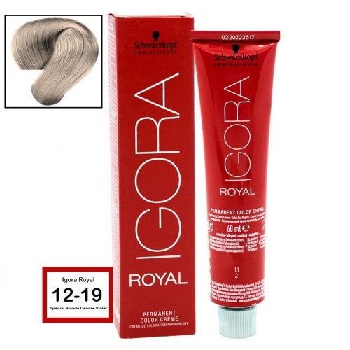 SCHWARZKOPF PROFESSIONAL IGORA ROYAL HAIR COLOR 12-19 Special Blonde Cendre Violet 60g