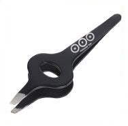 UFO Professional Tools-Wide Grip Slanted Tweezer-Black