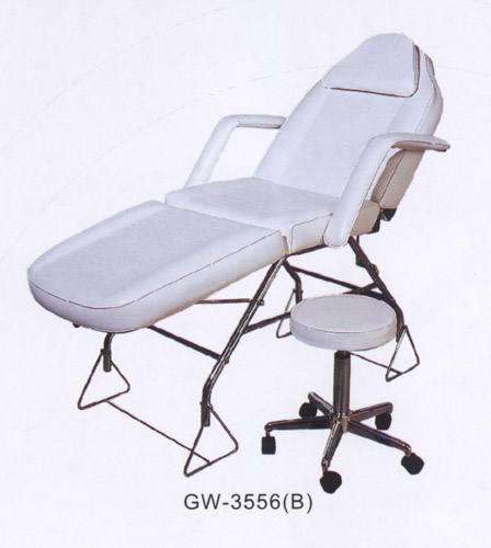 GW-3556(B) Beauty Bed- Adjustable height, Removable Insert Pillow, Removable Arm Rests, Chrome Frame , Beauty Stool IS included.