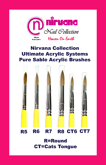 "Nirvana Collection" The Ultimate Acrylic Systems- Round Acrylic Pure Sable Brush-size 6