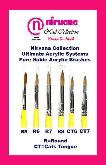 "Nirvana Collection" The Ultimate Acrylic Systems-Cats Tongue Acrylic Pure Sable Brush-size 6 