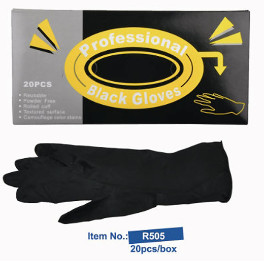 Professional Black Heavy Duty Re-Usable Powder Free Gloves with Textured Surface and Rolled Cuffs-Camouflages Stains well-Box of 20