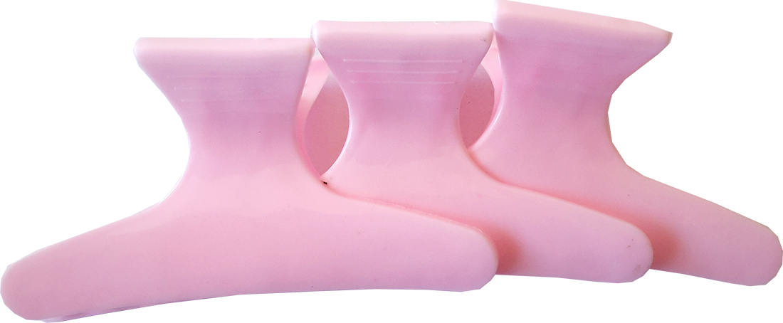 Solid Baby Pink Plastic Butterfly Clips Large (3") Packet of 12