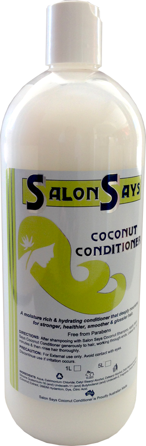 Salon Says Coconut Shampoo 1000ml-JUST $4.95 each incl GST-Sold as a Carton Qty of 12