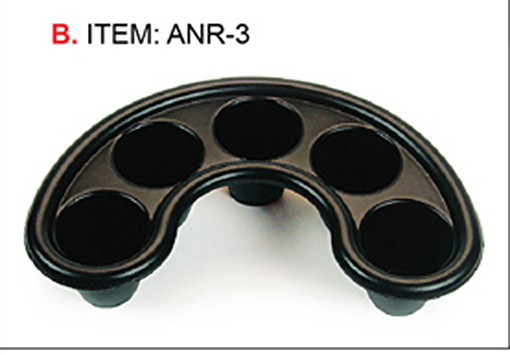 Crescent Shaped Plastic Manicure Soaker Tray - Black