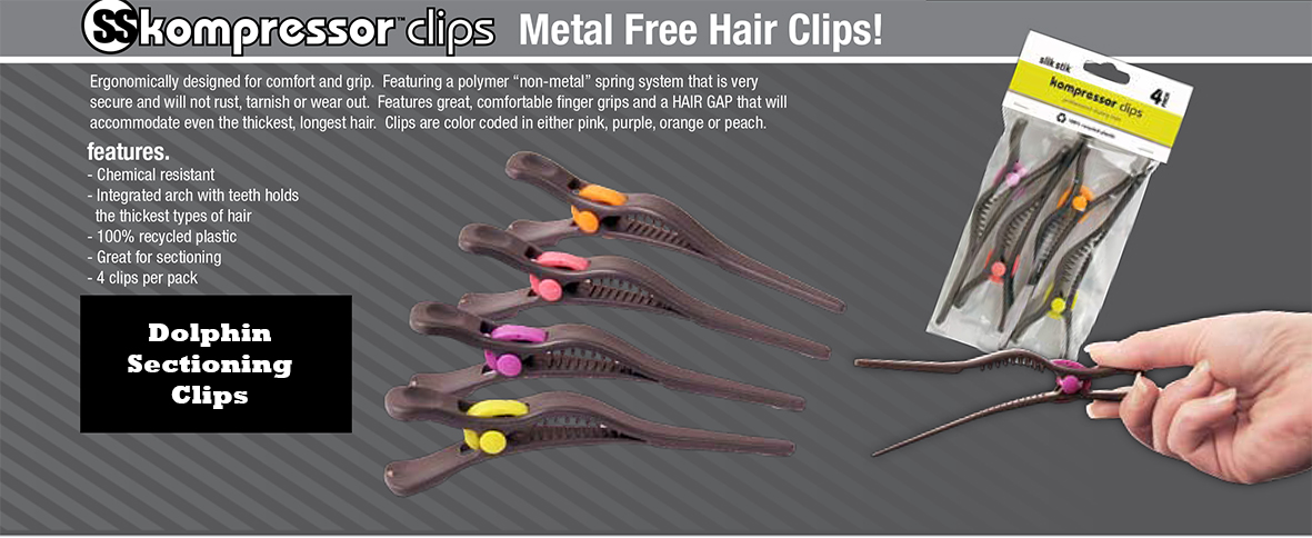 Slik Stik Compressor (Dolphin) Sectioning Clips-Pack of 4-Pink
