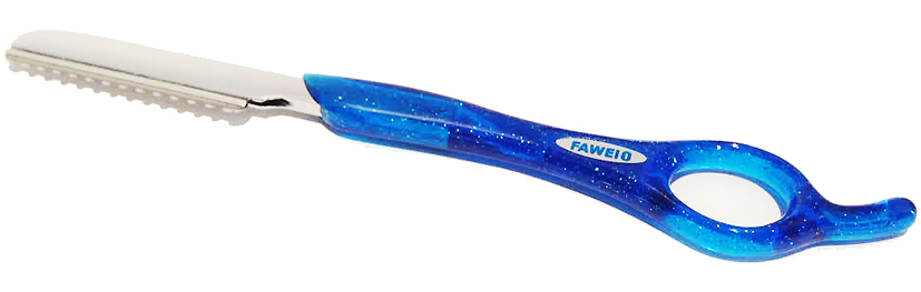 Styling Razor with Blade-Translucent Blue Handle-Faweio  