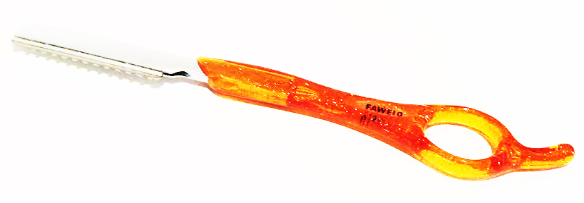 Styling Razor with Blade-Fluoro Translucent Orange Handle-Faweio 