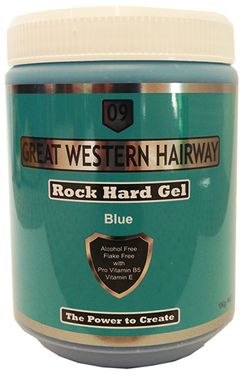Great Western Hairway Hair Gel Rock Hard Hold Blue 1Kg - Beauty Salon  Hairdressing Equipment & Supplies