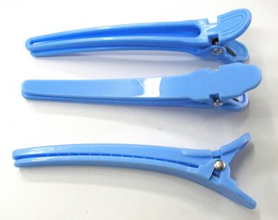 Long Duckbill Clips-Plastic Base/Plastic Top (12/pack)-Blue