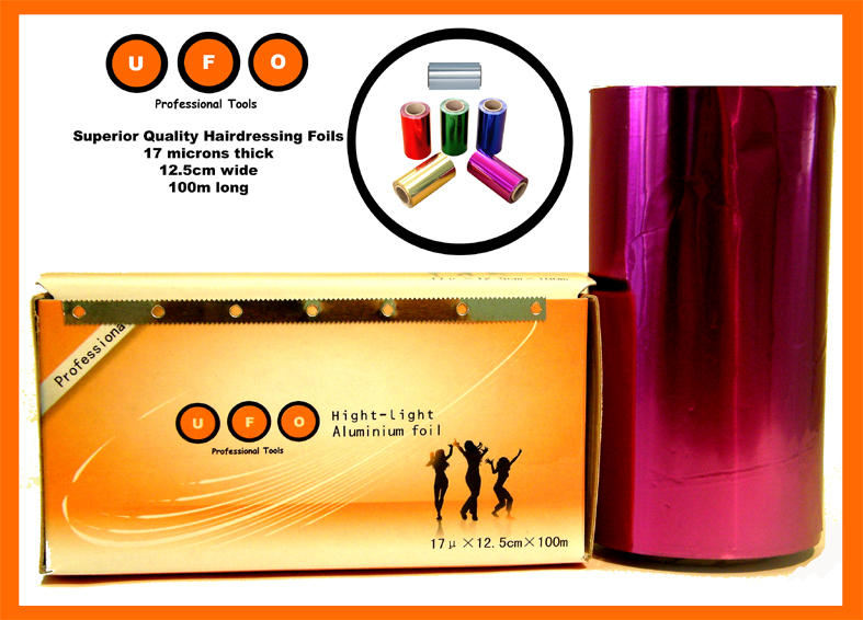 UFO Hairdressing Foils-100m x 12cm x 17microns-high quality-Hot Pink