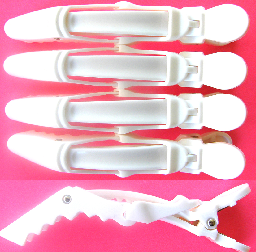 Crocodile Clips-Pack of 4-Colour White