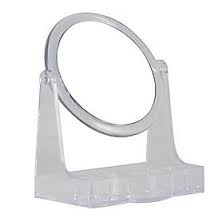 1800-See & Store Magnifying Mirror with Built in Cosmetic Organiser-Dia 5.25"-10X Magnification