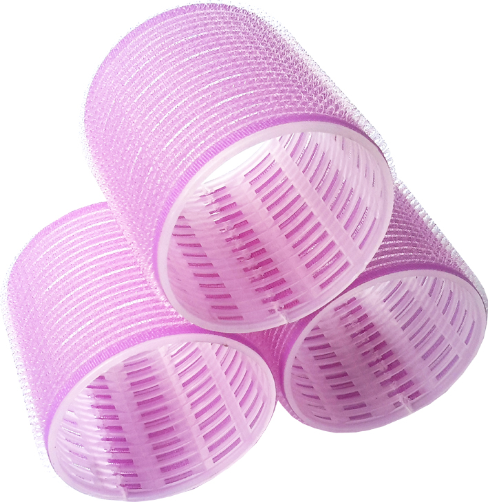 Velcro Hair Rollers 6 per pack-Purple-Large-60mm Length x 58mm Dia