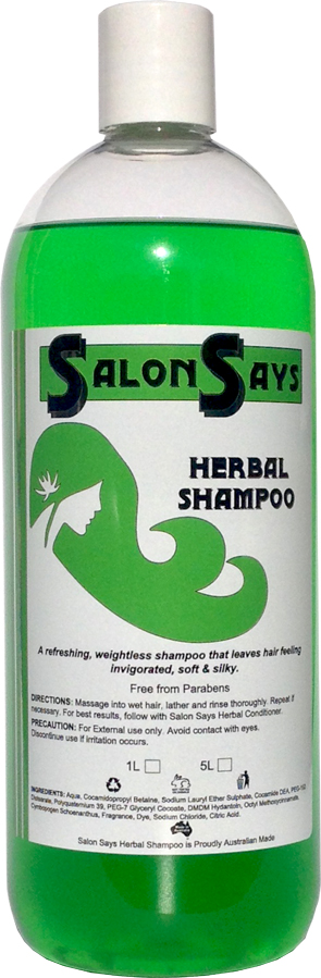 Salon Says Herbal Shampoo 1000ml-JUST $4.95 each incl GST-Sold as a Carton Qty of 12