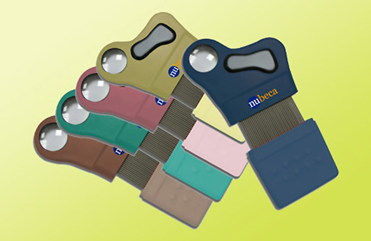 Metal Lice Comb with Built in Magnifying Lens-in assorted colors 