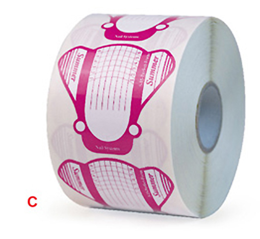 Pink Frog Transparent Nail Forms on a Roll