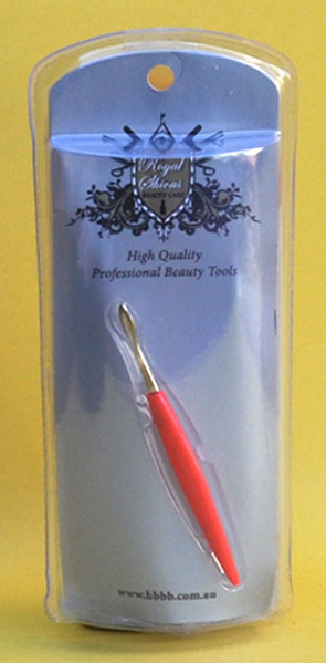 Royal Shivas Spoon Shaped Cuticle Pusher with Pink Handle