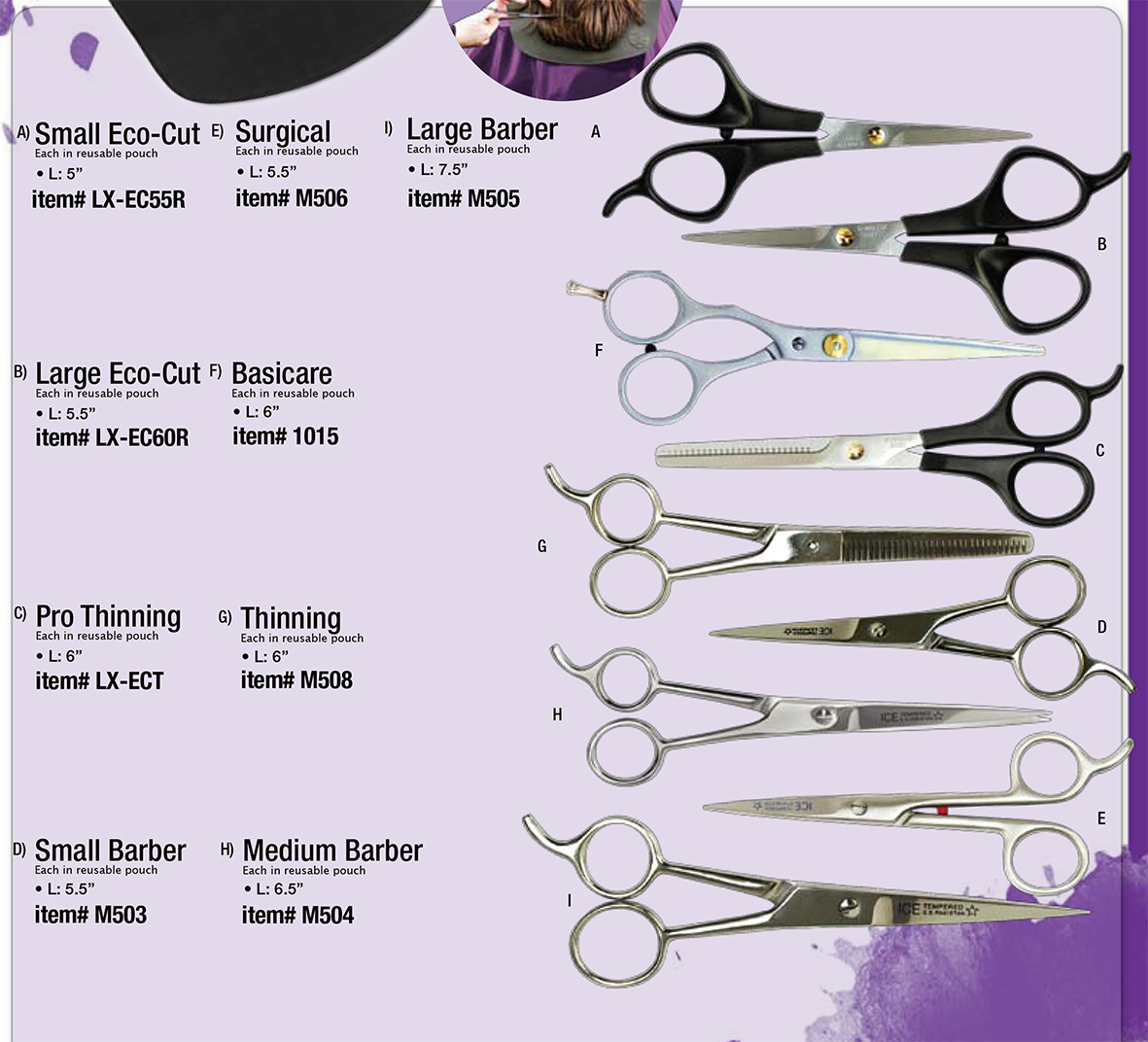 M508-ECO ICE Tempered Thinning Shear 6"