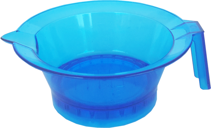 Pack of 3 Plastic Tint Bowls Translucent Blue with Rubber Grip Base 