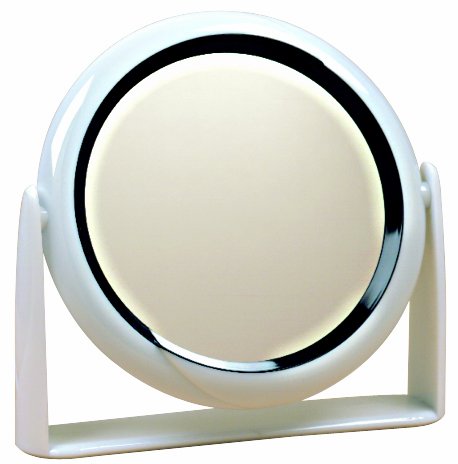 1840X-Swivel Vanity Mirror-Double Sided-5X Mag and Regular View-Dia 9"