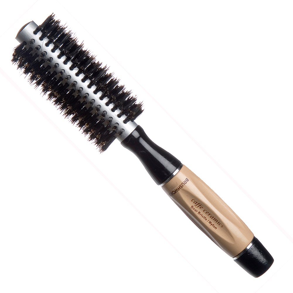 Brushworx Caffe Ceramics Boar Bristle & Nylon Radial Hair Brush Small PO-61