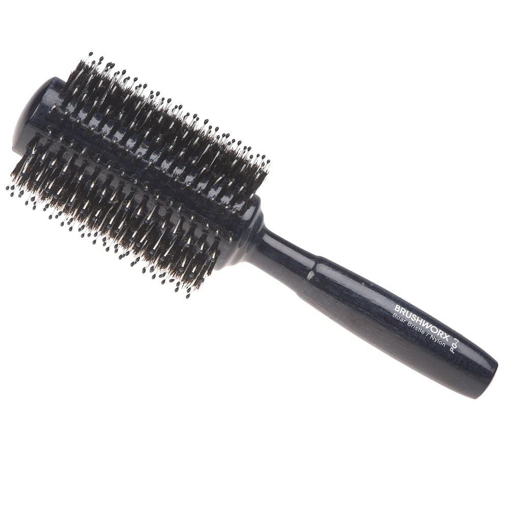 Brushworx Natural Woodgrain Porcupine Radial Hair Brush - Large 