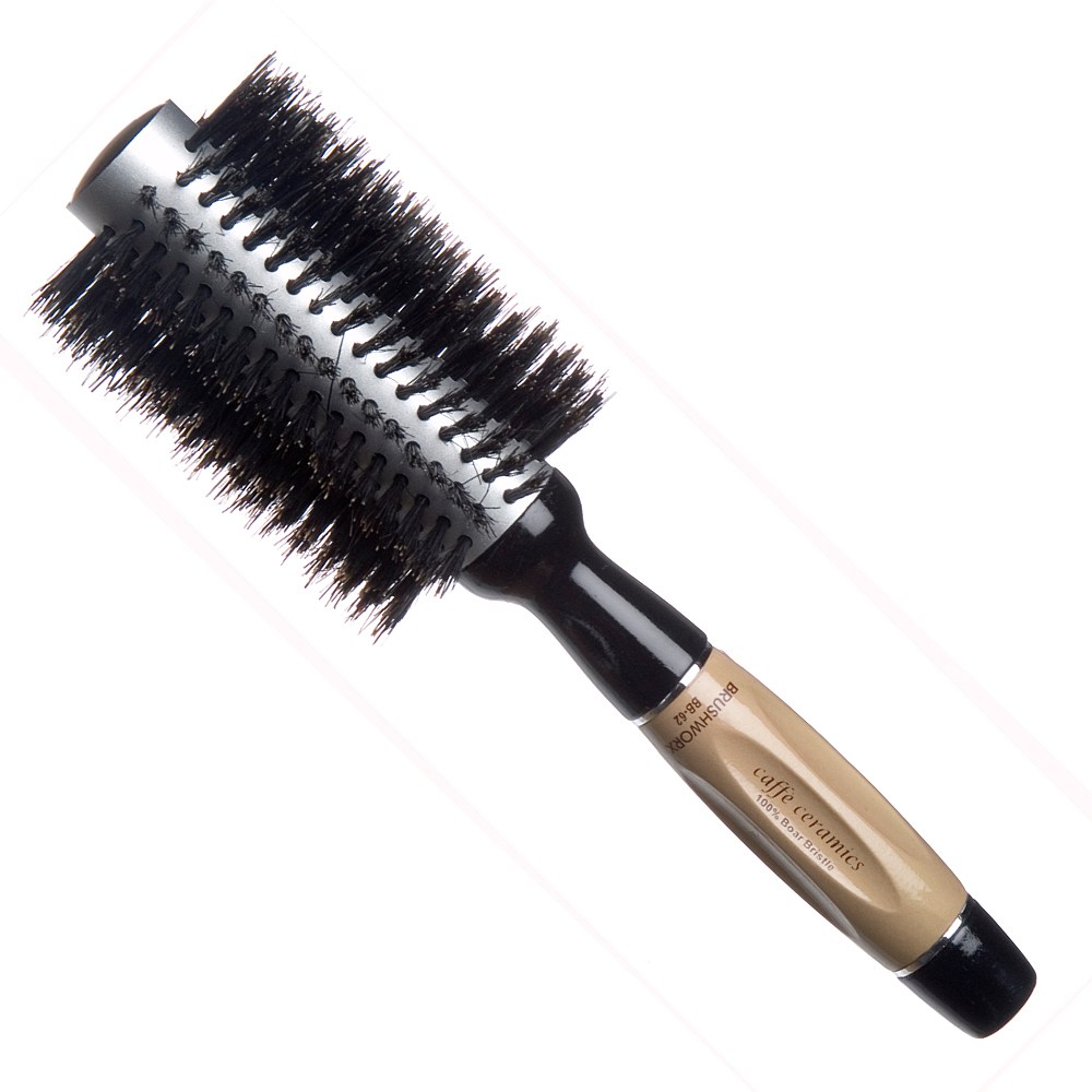 Brushworx Caffe Ceramics 100% Boar Bristle Radial Hair Brush BB-62