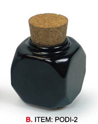 Nirvana Collection Heavy Porcelain Dappen Dish with Cork Lid-Black