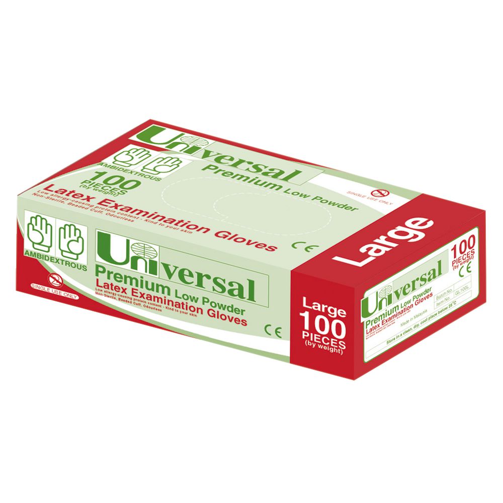 Universal Latex Gloves-100 per box LARGE