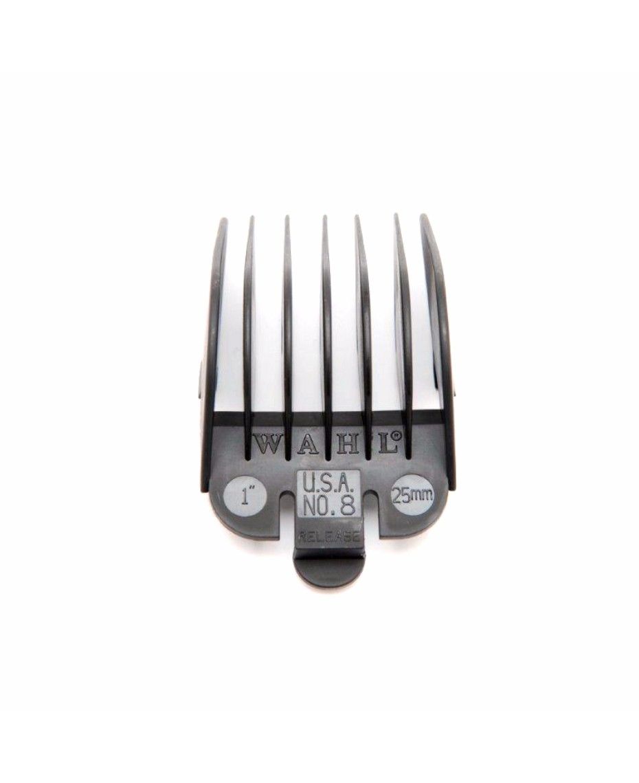 Wahl #8 Plastic Tab Attachment Clipper Comb 1� Black