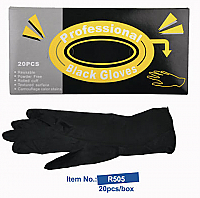 Professional Black Heavy Duty Re-Usable Powder Free Gloves with Textured Surface and Rolled Cuffs-Camouflages Stains well-Box of 20 