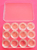 Clear Mini Jars with Lids in a Rectangular Clear Case -  12pk