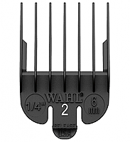 Wahl #2 Plastic Tab Attachment Clipper Comb 1/4” Black