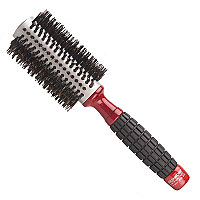 Brushworx Red Rubber Grip Porcupine Radial Hair Brush - Medium 