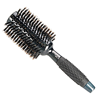 Brushworx Navy Rubber Grip Boar Bristle Radial Hairbrush - Large