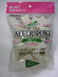 Make Up Wedges-Hair & Beauty 30 pcs of triangular make-up wedges in a polybag