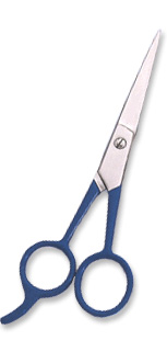 K-132-Barber Scissors half Colour Coated (Blue) 5.5