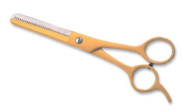 K-137-Thinning Scissors Full Colour Coated (Golden/Brown) 7.5